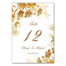 Gold 3D Floral Wedding