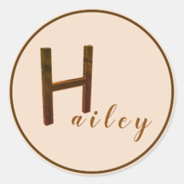 Gold 3D Letter H Stickers