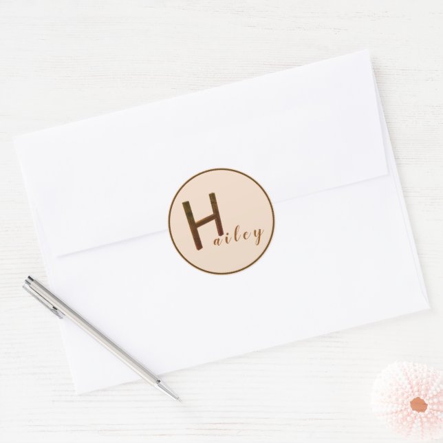 Gold 3D Letter H Stickers (Umschlag)