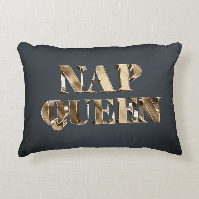 Gold 3D Nickerchen Queen Dekokissen (Vorderseite)