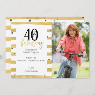 Gold 40 et fabuleux 40e anniversaire Invitations d