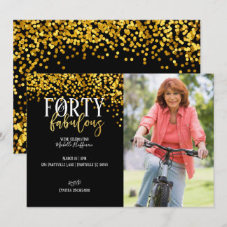 Gold 40 & Fabulous 40. Geburtstags-Party Einladung