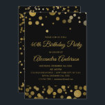 Gold 40. Geburtstag Party Gold Confetti Einladung<br><div class="desc">Gold 40 Geburtstagsparty Gold Confetti Einladung. Die 40. Geburtstags-Party Einladung Gold und Black ist ideal für ein modernes 40. Geburtstag-Party.</div>