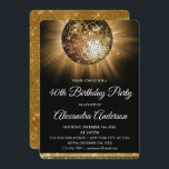 Gold 40. Geburtstag Party Gold Disco Ball Einladung<br><div class="desc">Gold Vierzigste Geburtstagsparty Gold Disco Ball Party Einladung. Die 40. Geburtstagsfeier in Gold und Schwarz ist perfekt für ein modernes 40. Geburtstag-Party.</div>