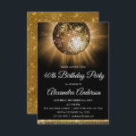 Gold 40. Geburtstag Party Gold Disco Ball Einladung<br><div class="desc">Gold Vierzigste Geburtstagsparty Gold Disco Ball Party Einladung. Die 40. Geburtstagsfeier in Gold und Schwarz ist perfekt für ein modernes 40. Geburtstag-Party.</div>
