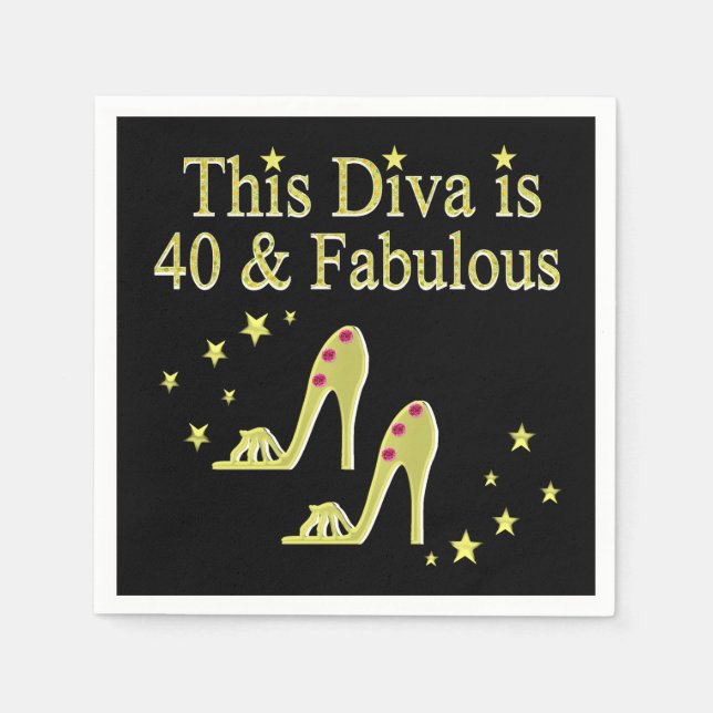 GOLD 40 UND FABULOUS-DESIGN SERVIETTE (Vorderseite)