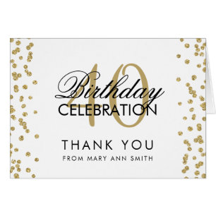 Gold 40e anniversaire Merci Parties scintillant Co