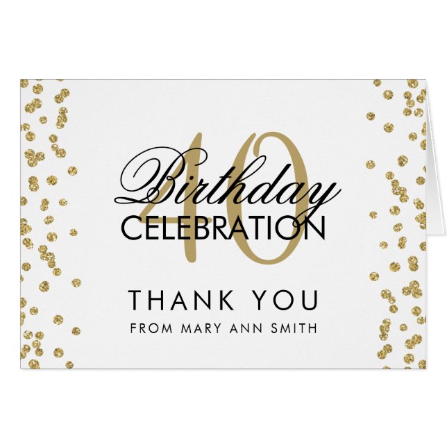 Gold 40e anniversaire Merci Parties scintillant Co (Devant horizontal)