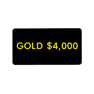 Gold 4.000 Dollar Marktfest Adressaufkleber
