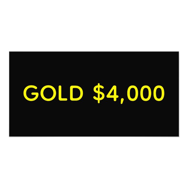 Gold 4.000 Dollar Marktfest Fotodruck (Vorne)
