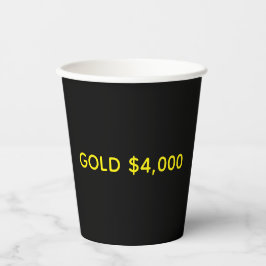 Gold 4.000 Dollar Marktfest Pappbecher