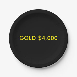Gold 4.000 Dollar Marktfest Pappteller