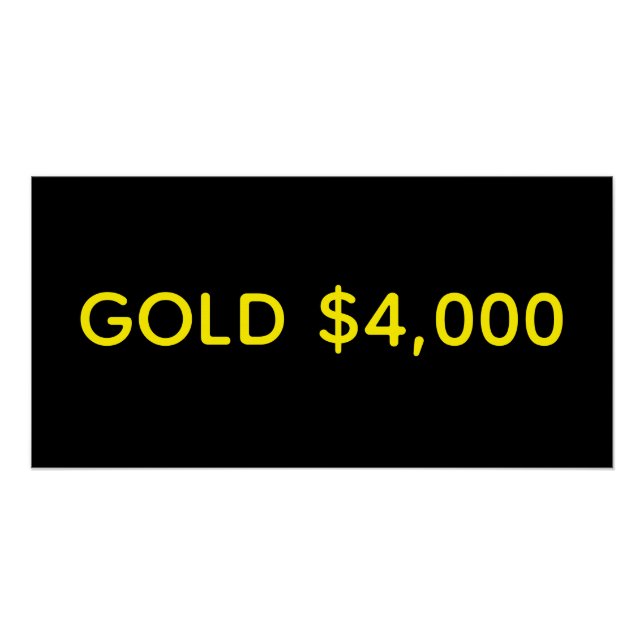 Gold 4.000 Dollar Marktfest Poster (Vorderseite)