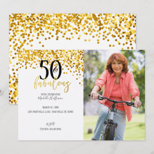 Gold 50 et fabuleux 50e anniversaire Invitations d