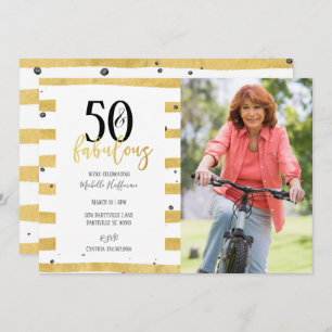Gold 50 et fabuleux 50e anniversaire Invitations d