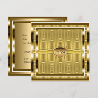 Gold 50. Geburtstagsparty Einladung Gold