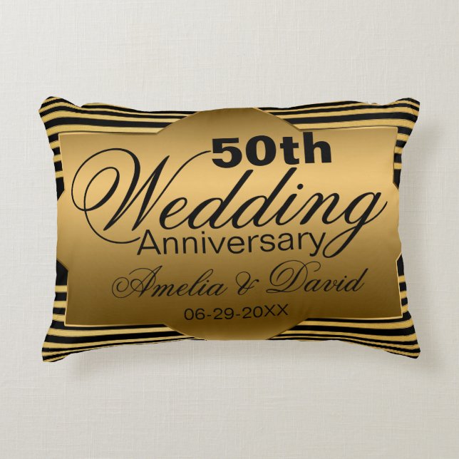Gold 50. Hochzeitstag Dekokissen (Vorderseite)