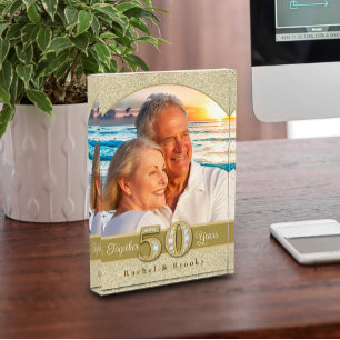 Gold 50. Hochzeitstag Fotoblock