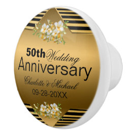 Gold 50. Hochzeitstag Keramikknauf