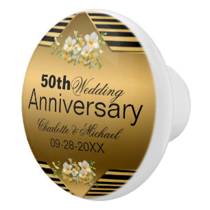 Gold 50. Hochzeitstag Keramikknauf