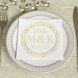 Gold 50. Hochzeitstag Party Napkins Serviette