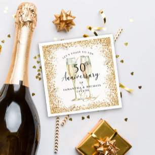 Gold 50. Hochzeitstag Serviette