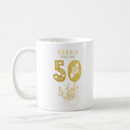 Gold 50 und Fab Personalisiert Kaffeetasse