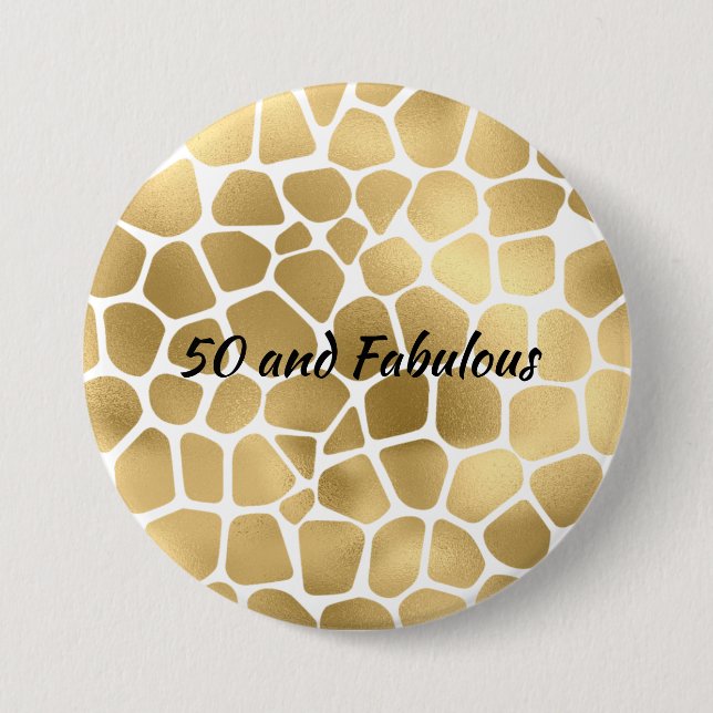 Gold 50 und fabelhafte Giraffe Abstrakt drucken Button (Vorderseite)