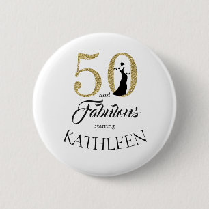 Gold 50 und fabelhafter Geburtstagsparty-Individue Button