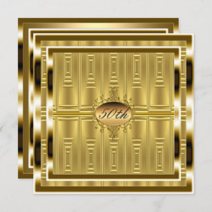 Gold 50th Anniversaire de fête Invitation Or