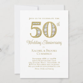 Gold 50th Anniversary Party Invitation Feiertagskarte