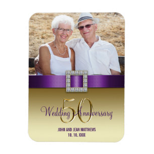 Gold 50th Wedding Anniversary Magnet Lila