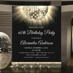 Gold 60. Geburtstagsparty Disco Einladung<br><div class="desc">Budget Gold Sechzigste Geburtstagsparty 70er Disco Ball Party Einladung. Die 60. Geburtstagsfeier in Gold und Schwarz lädt zu einer modernen 60. Geburtstagsparty ein. Auf Wunsch können vom Designer angepasste Produkte erstellt werden.</div>