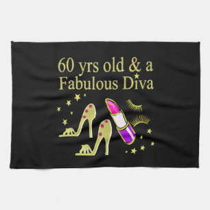 GOLD 60 JRS ALD UND EINE FABULOSE DIVA GESCHIRRTUCH