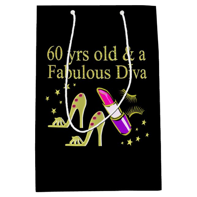 GOLD 60 JRS ALD UND EINE FABULOSE DIVA MITTLERE GESCHENKTÜTE (Vorderseite)