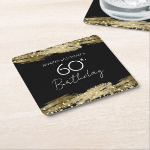 Gold 60e anniversaire Carré Dessous de verre papie