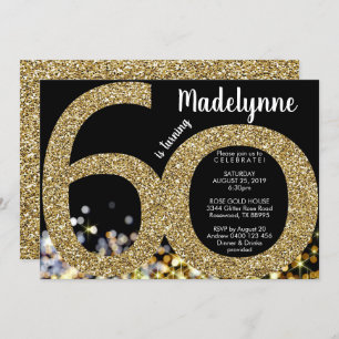 Gold 60th Birthday Invitation - 50th Invitation