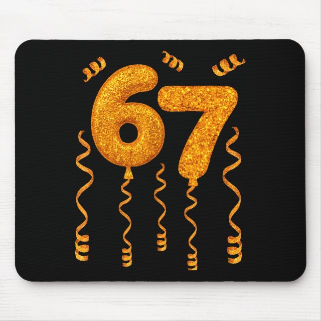 Gold 67 Party Balloons Funny 67 Meme Christmas 67  Mousepad (Vorne)