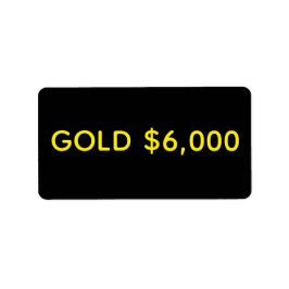 Gold $6,000 Market Celebration Adressaufkleber
