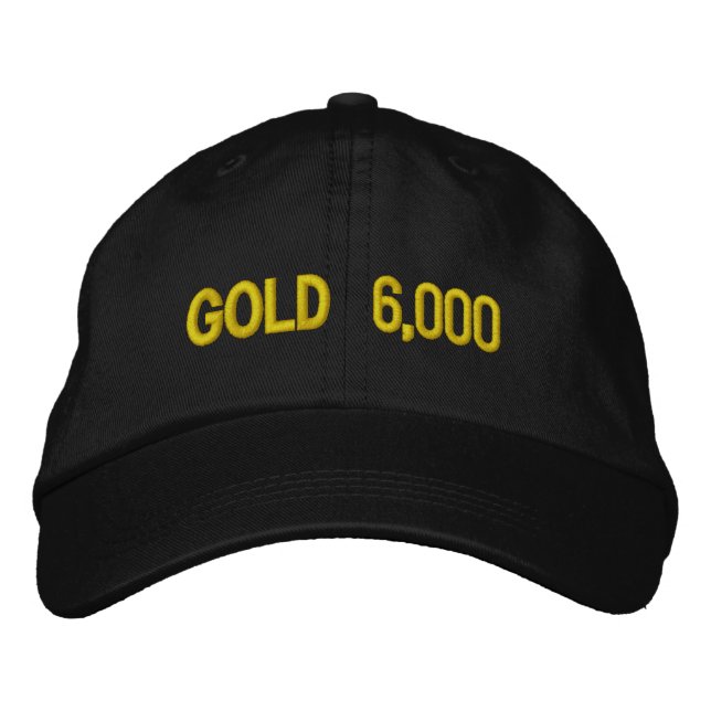 Gold $6,000 Market Celebration Bestickte Baseballkappe (Vorderseite)