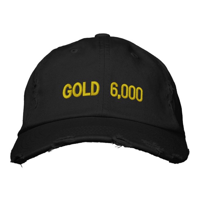 Gold $6,000 Market Celebration Bestickte Baseballkappe (Vorderseite)