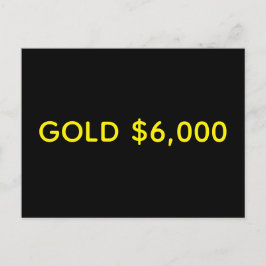 Gold $6.000 Marktfeier Postkarte
