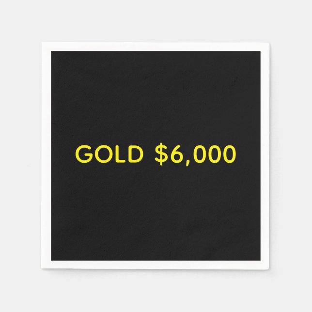 Gold $6.000 Marktplatz-Feier Serviette (Vorderseite)