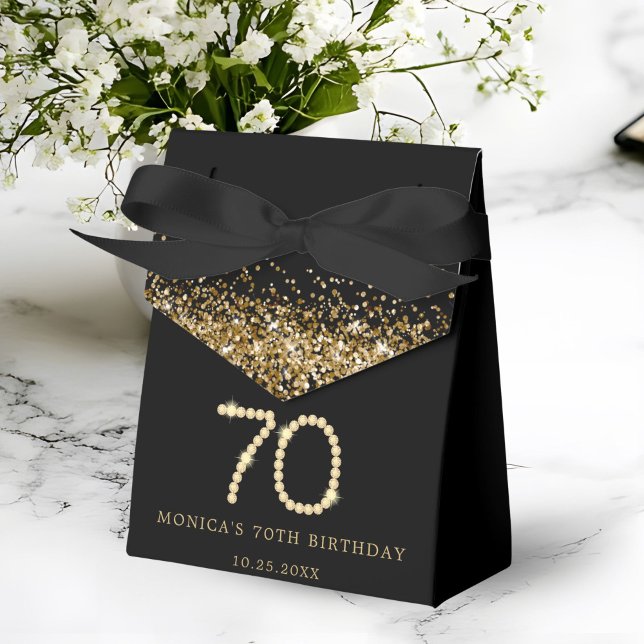 Gold 70th Diamonds Birthday Party Geschenkschachtel (Gold Diamonds 70th Birthday Party Gift Boxes)