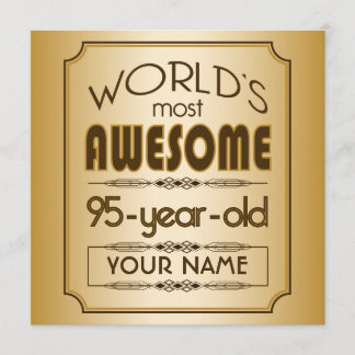 Gold 95. Geburtstagsfeier World Best Fabulous Einladung