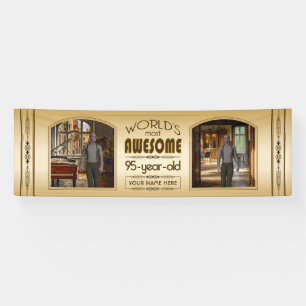 Gold 95. Geburtstagswelt bester Custom Foto Frame Banner