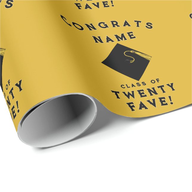 Gold-Abschluss 2025-Geschenk Geschenkpapier (Rolleneckpunkt)