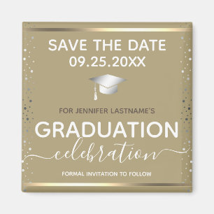Gold Abschluss Save the Date Magnet