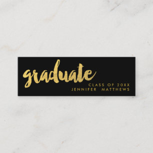 Gold Absolvent Schrift   Visitenkarte Telefonnummerkarte