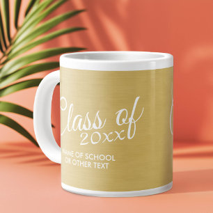 Gold Absolventenklasse mit individuellem Jahr Schu Jumbo-Tasse